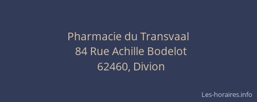 Pharmacie du Transvaal