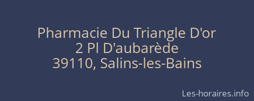 Pharmacie Du Triangle D'or