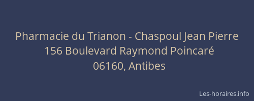 Pharmacie du Trianon - Chaspoul Jean Pierre