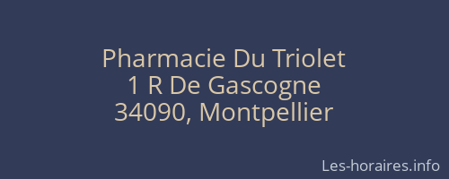 Pharmacie Du Triolet