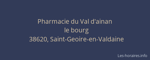 Pharmacie du Val d'ainan
