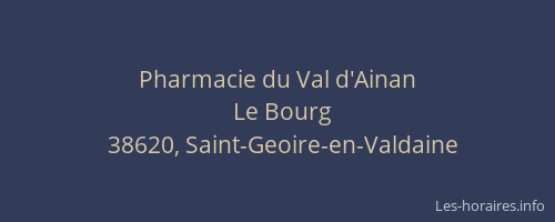 Pharmacie du Val d'Ainan