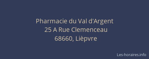 Pharmacie du Val d'Argent