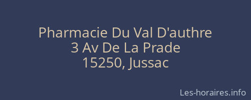 Pharmacie Du Val D'authre