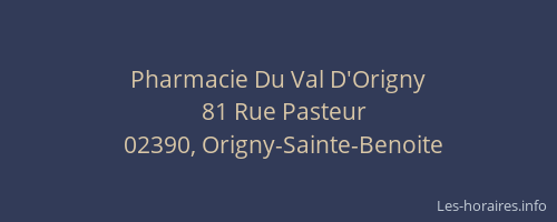 Pharmacie Du Val D'Origny