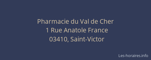 Pharmacie du Val de Cher