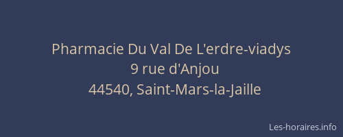 Pharmacie Du Val De L'erdre-viadys