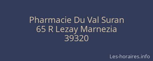 Pharmacie Du Val Suran