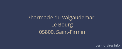 Pharmacie du Valgaudemar