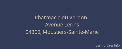 Pharmacie du Verdon