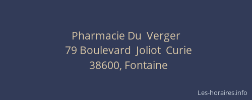 Pharmacie Du  Verger