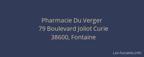 Pharmacie Du Verger