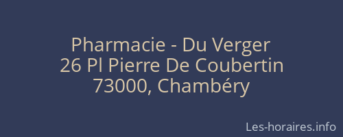 Pharmacie - Du Verger