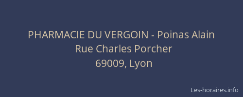 PHARMACIE DU VERGOIN - Poinas Alain