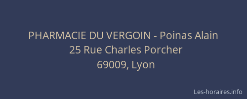 PHARMACIE DU VERGOIN - Poinas Alain