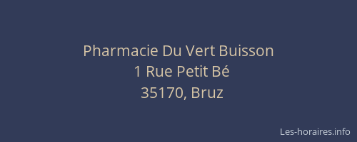 Pharmacie Du Vert Buisson