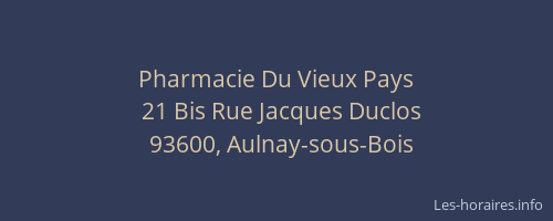Pharmacie Du Vieux Pays