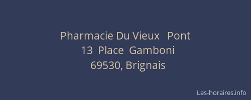 Pharmacie Du Vieux   Pont