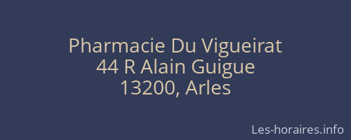 Pharmacie Du Vigueirat