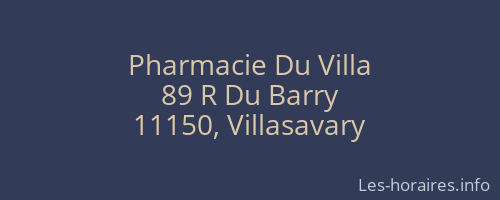 Pharmacie Du Villa