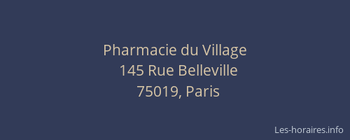 Pharmacie du Village