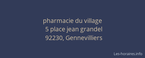 pharmacie du village