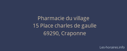 Pharmacie du village