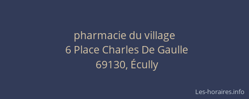 pharmacie du village