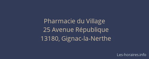 Pharmacie du Village