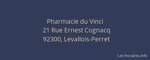Pharmacie du Vinci