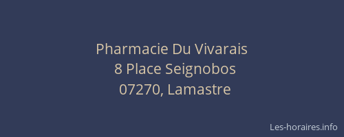 Pharmacie Du Vivarais