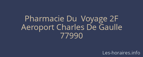 Pharmacie Du  Voyage 2F