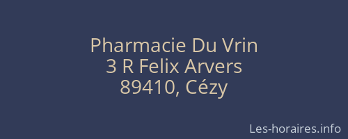 Pharmacie Du Vrin