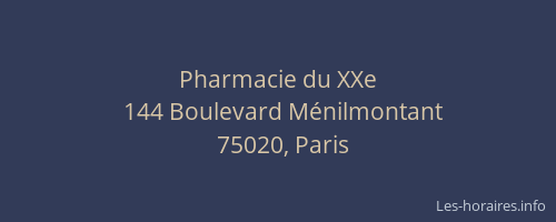 Pharmacie du XXe