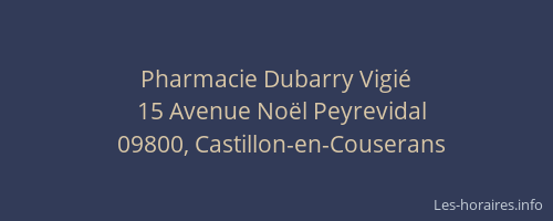 Pharmacie Dubarry Vigié