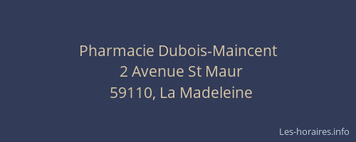 Pharmacie Dubois-Maincent