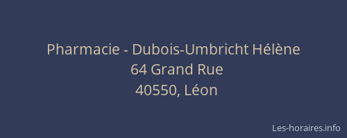 Pharmacie - Dubois-Umbricht H&eacute;l&egrave;ne