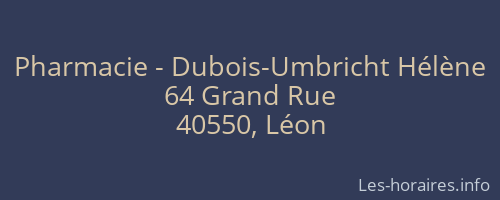 Pharmacie - Dubois-Umbricht Hélène