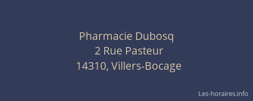Pharmacie Dubosq
