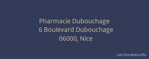 Pharmacie Dubouchage