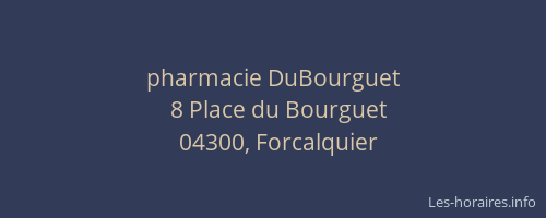 pharmacie DuBourguet