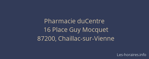 Pharmacie duCentre