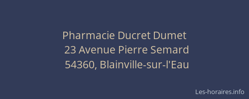 Pharmacie Ducret Dumet