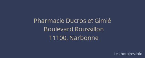 Pharmacie Ducros et Gimié