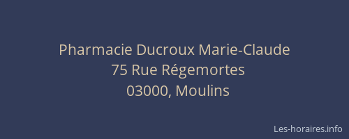 Pharmacie Ducroux Marie-Claude