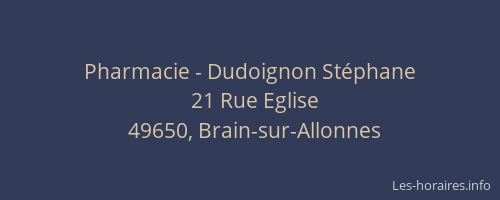 Pharmacie - Dudoignon Stéphane