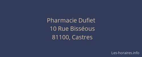 Pharmacie Dufiet