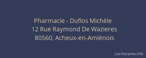 Pharmacie - Duflos Mich&egrave;le