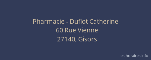 Pharmacie - Duflot Catherine