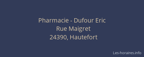 Pharmacie - Dufour Eric